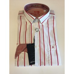 Camisa m/l Oscar Style raya combinada interior puño/cuello - 1