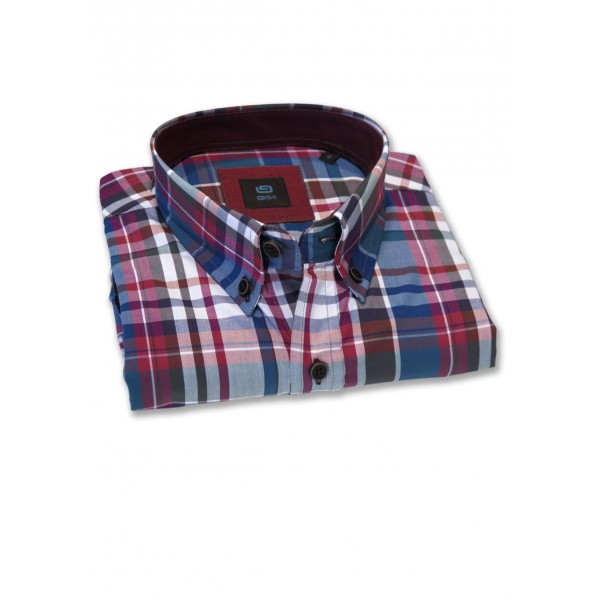 Camisa M/L cuadros combinados en colores, con interior  puño, interior cuello y logo bolsillo a contraste. - 6