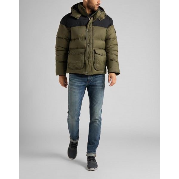 Cazadora PUFFER JACKET OLIVE GREEN - 1