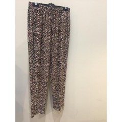 Pantalón estampado con dibujos pequeños en varios colores y goma  en la cintura - 1