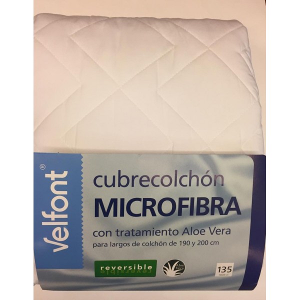 Protector colchón  microfibra velfont, reversible, con tratamiento aloe vera. - 1