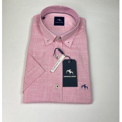 Camisa m/c Dos Galgos, custom fit, falso liso, combinado cosidos botones y logo - 4