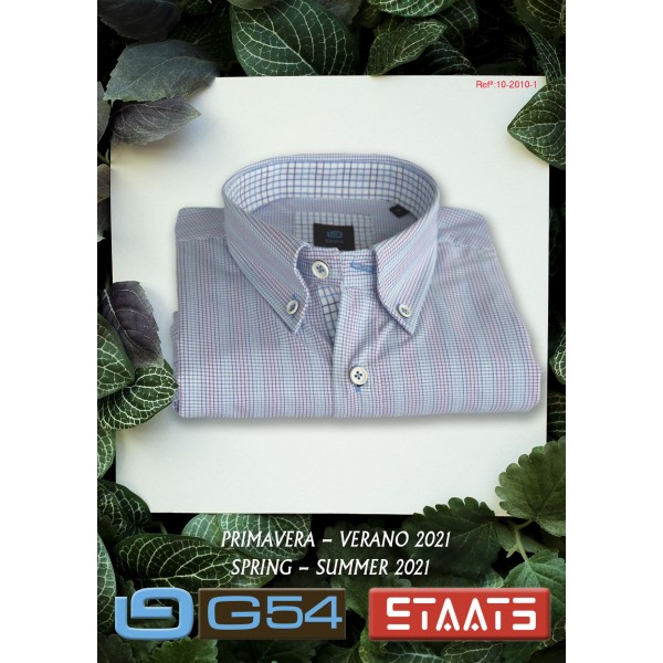 Camisa m/l G54 haciendo un mini cuadrito logo  a contraste. - 1