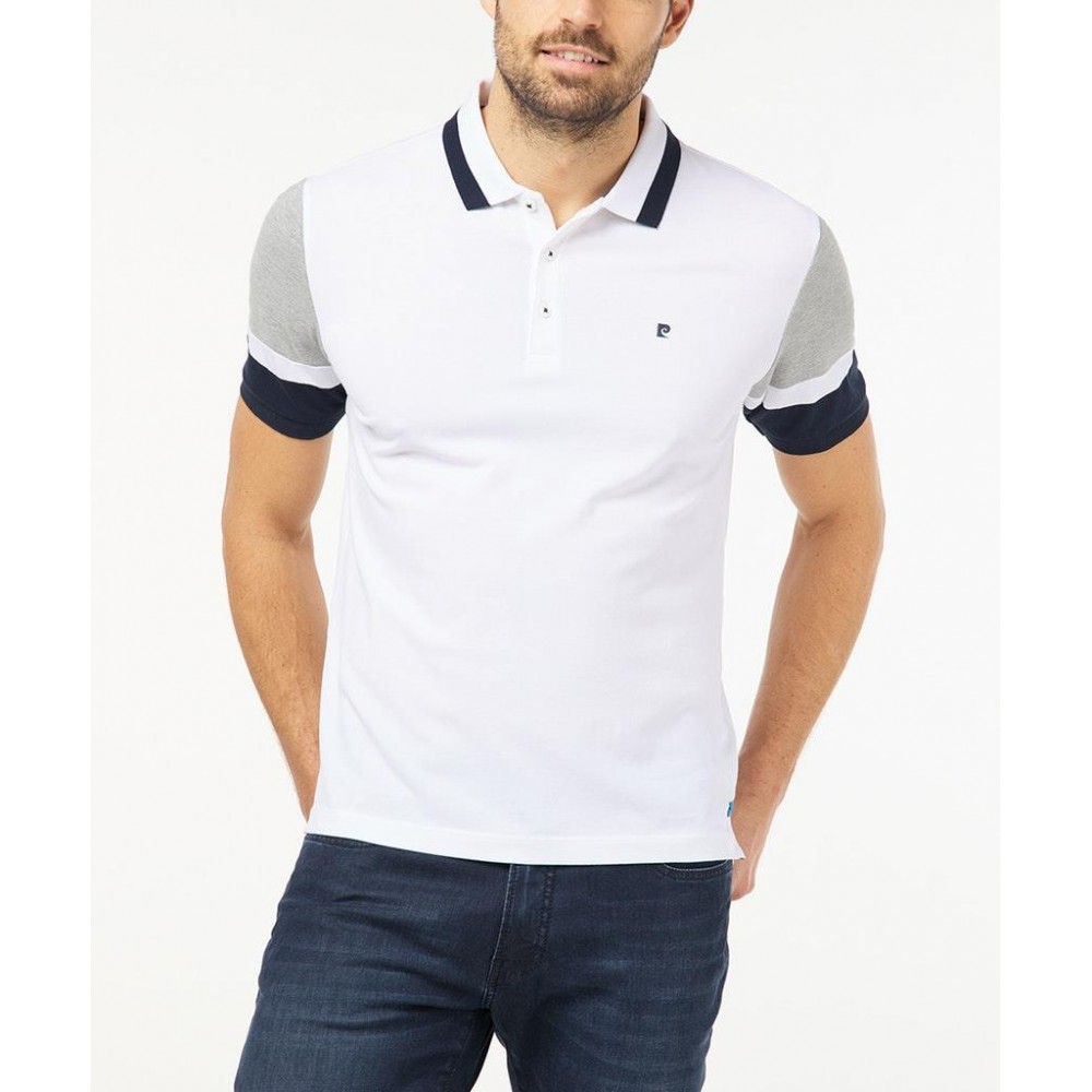 Polo m/c Pierre Cardin liso combinado