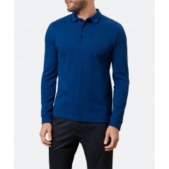 Polo manga larga falso liso, azul, de  Pierre Cardin - 1