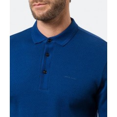 Polo manga larga falso liso, azul, de  Pierre Cardin - 8