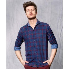 Camisa cuadros, azul, modelo Rock de Fyord - 1