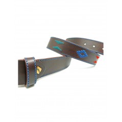 Cinturón piel sax bordado azteca 35mm  de Denver  - 3