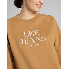 Sudadera Lee negra o camel cuello redondo. Logo letras Lee jeans en gris - 10